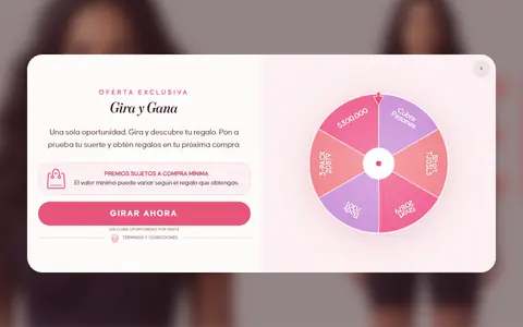 Ruleta «Gira y Gana» en la tienda de Fajas Salomé